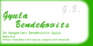 gyula bendekovits business card